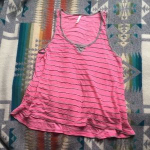 neon pink striped tank top